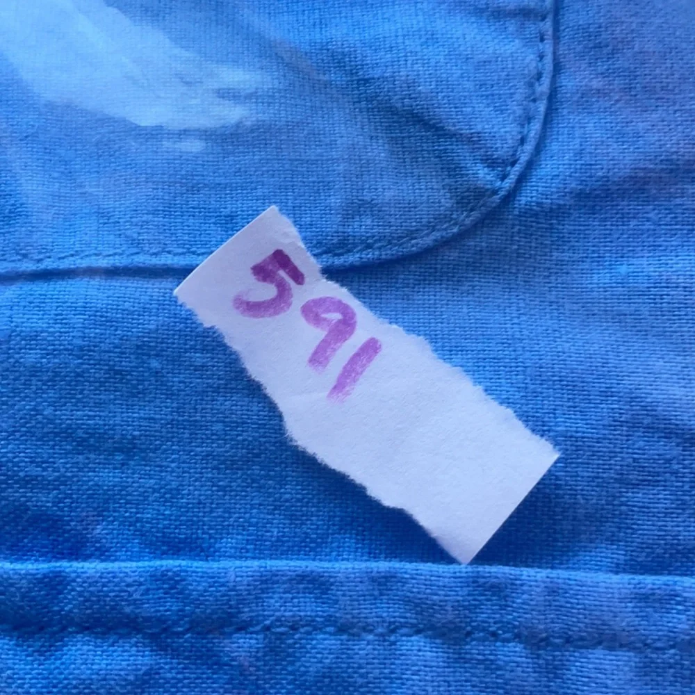 Gap Kids boys M (8) blue linen blend button down long sleeve shirt